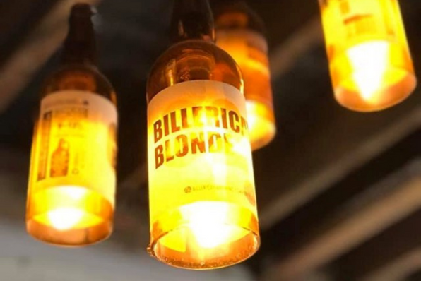 Beer Bottle Lights in the Micropub